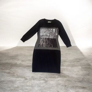 Calvin Klein Black Long Sleeve Dress with Sequin Detail